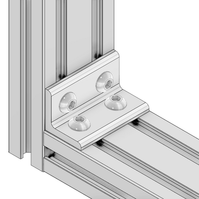 40-543-3SS MODULAR SOLUTIONS ANGLE BRACKET<BR>30MM TALL X 60MM WIDE WITH STAINLESS STEEL HARDWARE